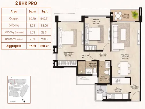 2bhk unit plan