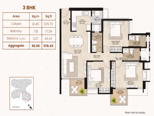 3bhk unit plan